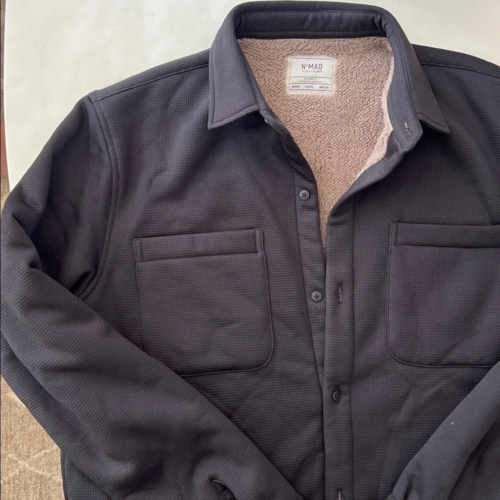 Nomad Men's Lightweight Shirt Jacket - Black with Cream Lining